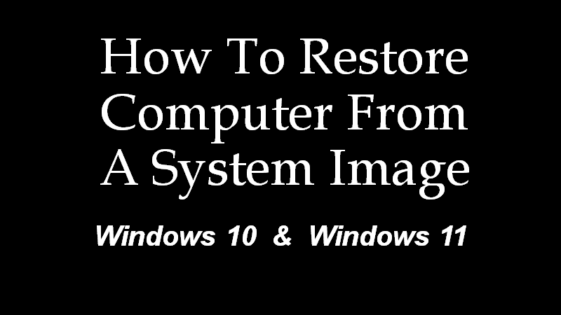 System Image Restore